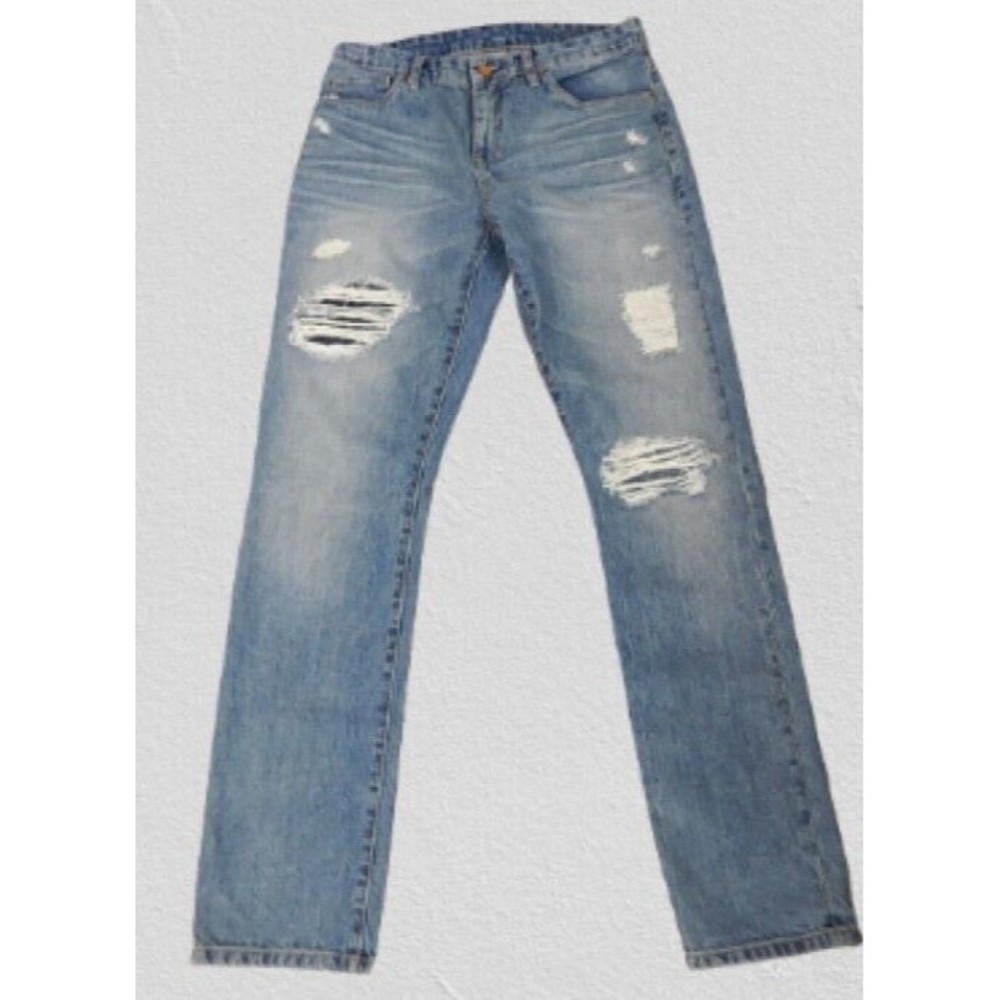 Blank NYK Women Jeans Sz 27 Straight Mid Rise Denim  Distressed Medium Wash